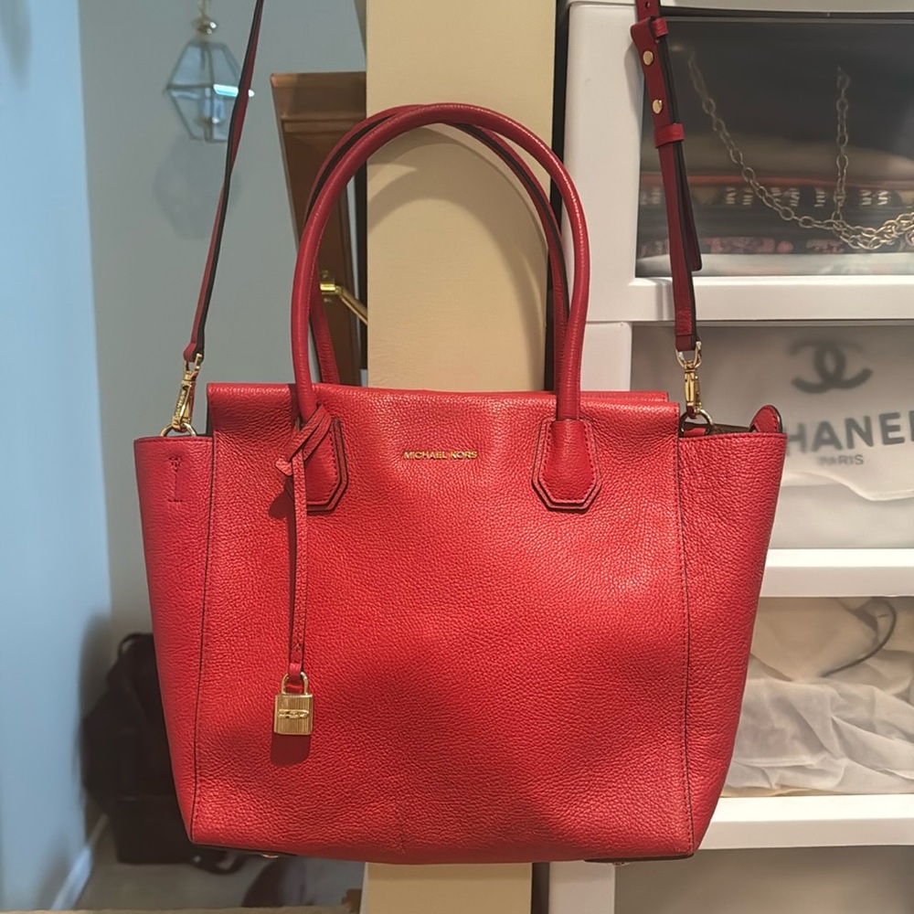 Michael kors - red leather satchel